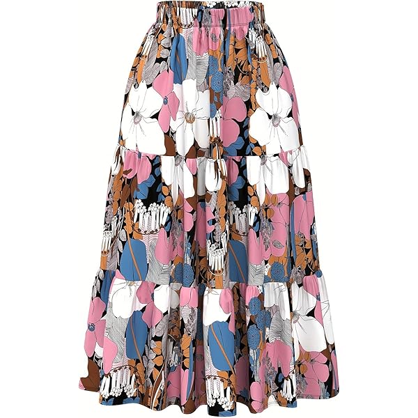 Buy Scarlet Darkness Maxi Long Skirts for Women Summer Flowy