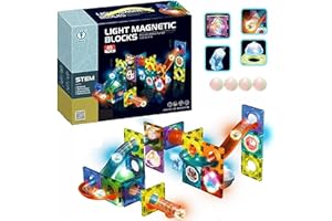 CELMAN Magnetyczne klocki konstrukcyjne - obwód dla kul, bloków magnetycznych, części i ścieżek magnetycznych dla dzieci w wieku 3, 4, 5, 10 lat i więcej, zestaw gier logicznych Montessori