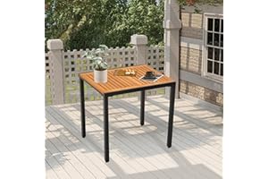 ‎MINGONE Mingone gartentisch wetterfest 80x70cm,Quadratisch Balkontisch in Holz Terrassentisch für Outdoor, Terrasse, Garten 80kg belastbar