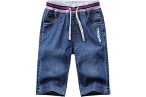 Echinodon Jungen Jeans Shorts 1/2 Kurze Hose Kinder Sommer Jeanshose Weich/Dünn/Atmungsaktiv