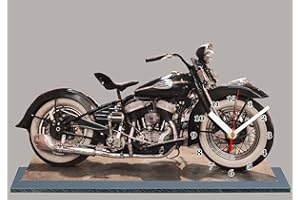 AUTO-HORLOGE Miniature Motorcycle US Harley Davidson in Miniature Clock on Base