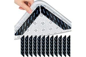 SUMWITUM Rug Gripper,12 PCS Washable & Reusable Rug Grippers,Underlay to keep your Rug in Places & Makes Corners Flat, Suitable Carpet Grippers for Marble, Wooden Floors & More