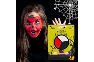 SOMGKINE Halloween Trucco Bianco Nero Rosso per Viso, Trucchi Halloween, Colore del corpo per Halloween, colore del viso, Colori Trucco Viso Trucco Nero Bianco Rosso per Halloween, Mardi Gras, Teatro, Cosplay