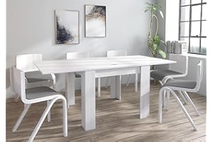 Furneo Golden 02 – Modern Extendable Dining Table Only, 90–180 cm, White Pine Effect Finish