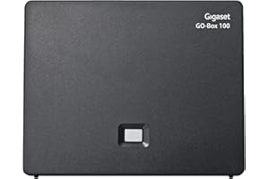 Gigaset DECT Base Station GO Box 100 - Connection Analogue via TAE Connection or LAN Cable to Your Router - Compatible with 6 Gigaset Handsets, in Black