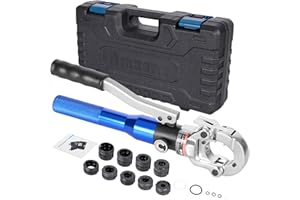 AMZCNC Profi Presszange V-Kontur Und TH-Kontur, für Kupferrohr Und Verbundrohr Backeneinsätze V12 V15 V18 V22 V28 Und TH16 TH20 TH26 TH32 incl