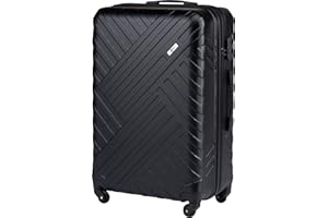 Xonic Design Reisekoffer - Hartschalen-Koffer mit 360° Leichtlauf-Rollen - hochwertiger Trolley mit Zahlenschloss in M-L-XL oder Set(Schwarz, XL)