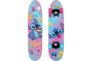 Disney Stitch Planche à roulettes en Bois 61cm, antidérapante, légère et Stable 20-50kg