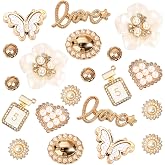 JOOTUEPO 20 Pieces Shoe Ornaments, Shoe Charms for Clog Sandals, Removable with Crystals and Pearls, DIY Party Birthday Gifts