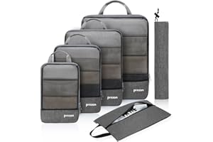 Prezon Kompresyjne kostki do pakowania, zestaw organizerów bagażowych, rozszerzane, w podróż, do przechowywania w domu, z torbą na buty i pranie