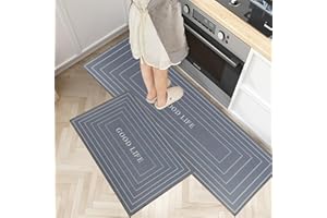 7VSTOHS 2 Piece Non Slip Kitchen Mat, Washable Hallway Runner and Dining Room Entryway Mat Set, 40x60 + 40x120 cm