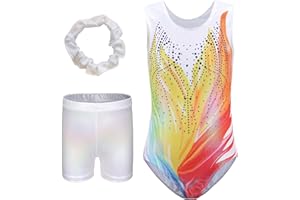 Happy Cherry Bambina Body Ginnastica Artistica con Pantaloncini Leotards Body Danza Classica