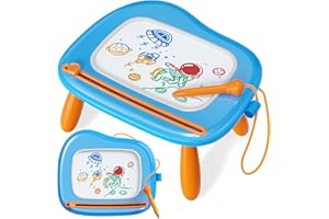 Kikidex Spielzeug für Kleinkinder im Alter von 1–3 Jahren, magnetisches Zeichenbrett, Mädchenspielzeug für 1–2-jährige Babys, Kindergeburtstagsgeschenk (Blau)