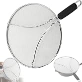 Apidgrowth 13 in Stainless Steel Anti-Splash Cooking (Silver) | Splatter Pan Lid, Perforated Stainless Steel, Comfortable Han