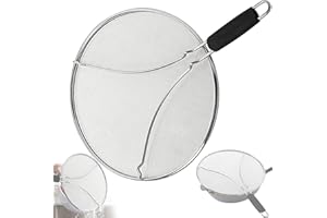 Apidgrowth Protección contra salpicaduras para cocinar, acero inoxidable perforado, 13 pulgadas, protección contra salpicaduras de grasa de acero inoxidable, mango cómodo, protección contra