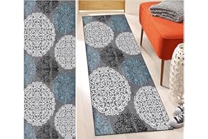 DTUQYX Dywan, chodnik do przedpokoju, kuchni, antypoślizgowy, 50 x 80 cm, poliester, nadaje się do prania i trwały, wzór do sypialni, do salonu, biura, jadalni, regulowany bieżnik na metry