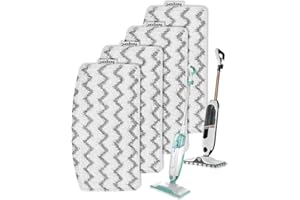KEEPOW 4 Pack Reusable Steam Mop Replacement Pads for Shark Steam Mop S1000 S1000A S1000C S1000WM S1001C S2001UK S1000UK，With Laundry Bag, Microfiber Washable Pads Refill Soft Steam Cleaner Pad