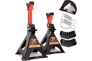 ‎SELLNET Verda Unterstellböcke 3T, 295-425 mm, VERSTÄRKT 10 stufige, Stützböcke Wagenheber Ständer Wagenbock Werkstattstände Profi Reifenwechsel Abstellbock Auto PKW Wohnmobil(1 Paar mit Sicherung 3T)