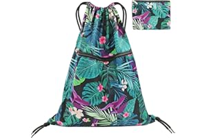 FenFang Sac à Dos Cordon Grand, Sac à Cordon Tissu Sac Sport Gym D'école de Serrage Fille Garçon, Sac de Piscine à Cordelette Gym Bag pour Natation Yoga Voyage Plage Femme Homme Enfants
