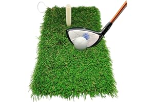 FINGER TEN Golf Mat Turf Winter Rules Fairway Hitting Mats with Clip and Hole for Garden Backyard Indoor Outdoor Lightweight Portable