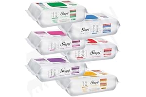 GENERISCH Sleepy Reinigungstücher Tücher Mix Sets 1xGrün, 1xBlau, 1x Gelb, 1xLilie, 1x Orchidee, 1x Kirsche (100 Stück Jeder)