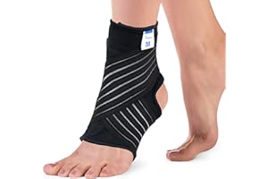 ‎ACTESSO Actesso Elastische Knöchelbandage - Sprunggelenkbandage für Schwache Knöchel, Verstauchungen und Sportverletzungen. Ideal für Männer und Frauen, Links oder Rechts Tragbar (Schwarz, S (1er Pack))