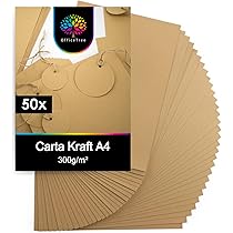 100x Fogli Carta Kraft A4 160g/m² – Cartoncino Naturale Marrone Spesso – Carta Ecologica per Stampa, Lavoretti Creativi, Biglietti e Progetti Fai da Te