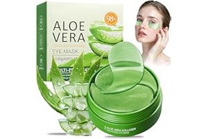 CHANEEHANN 60 Patchs Yeux Hydratants,Patch Contour des Yeux à l'Aloe Vera et Collagène,Hydratant et Apaisant,Pour L'Apparence des Cernes et Poches,Masque Yeux de Soin Professionnel,80g