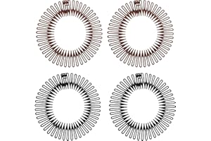 APAUSVCM 4 Stück Voll Kreisförmig Stretch Kamm Flexibler Kunststoff Stretch Haarkamm Circle Dehnbarer Kamm Stirnband Haarbandhalter Elastische Kamms Stretchkamm für Mädchen Frauen-Schwarz/Braun