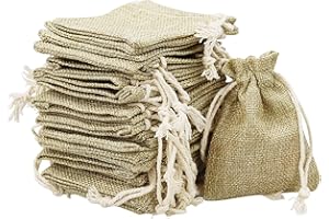 SZCXDKJ 30 Pezzi Sacchetti Regalo di Cotone con Coulisse, Naturale Sacchetto di Mussola per Fai da Te Mestiere Festa Matrimonio Bomboniere Gioielli (8 x 10cm)