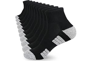 KOOOGEAR Women Ladies White Black Running Walking Sports Socks Cushioned Trainer Cycling Ankle Thick Socks for Womens 4-7 Low Cut Anti Blister Wicking Breathable Tennis Athletic Boot Cotton Socks 5 Pairs