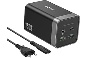 MOKiN 150W USB C Ladegerät Laptop, 4-Port USB C Netzteil Mehrfach GaN Charger, PD PPS 100W Schnellladegerät kompatibel mit MacBook Pro/Air, Lenovo, Dell, HP, iPhone 14, iPad, Galaxy S23, Pixel 7