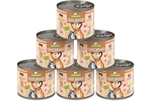 GranataPet DeliCatessen con tacchino e fagiano, cibo umido gatti, gustose scatolette gatto senza cereali e zuccheri aggiunti, alimento umido per gatti, 6 x 200 g