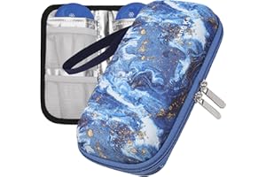 OVAKIA Insulin Cooler Case for Medicine with 2 Gel Ice Pack Travel Pack Keep Cooling Portable Diabetic Bag Durable Medicine Pouch Supplies for Home Office Outdoor (Print Blue)