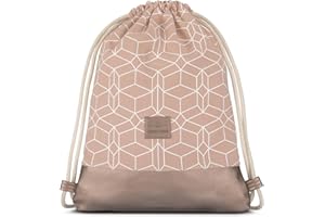 Johnny Urban Turnbeutel Hipster Noah Baumwoll Gymsack Gym Bag Beutel Sportbeutel Rucksack für Damen & Herren mit Innentasche - Aus robuster Baumwolle und veganem Leder, Einheitsgröße