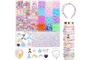 WONDERFORU Pärlset för gör-det-själv-armband, armband, färgglada pärlor att trä på, barnsmycken, halsband, hantverk, födelsedagspresenter, leksaker