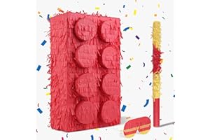 Birchio pignatte blocchi con benda e pipistrello (43 x 28 x 10 cm), pentolaccia perfetto per ragazzi, feste di compleanno, bambino festa