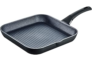 Berndes Balance Induction Enduro Grillpfanne 28x28 Bistecchiera 28 cm, Alluminio Forgiato, Nero