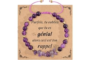 YELUWA Cadeau Femme, Bracelet Femme, Bracelet Pierre Naturelle, Idee Cadeau Fille 8 9 10 11 12 Ans Cadeaux Noel Cadeaux Anniversaire pour Sœur Maman Mamie Fete Des Grand Mere Amie Maitresse Collègues