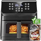 Cosori Freidora de Aire Práctica 6,2L con Ventana Air Fryer 1700W, Tecnología Rapid Air, 55% Menos Energía, 13 Automáticos Mo