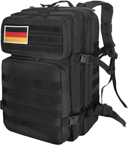 Matthias Kranz US Army Assault Pack II – Sac à Dos Militaire 50 L, Compatible 17 Pouces, Polyester 900D, Molle, Black/olive/coyote/camo