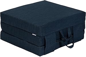 Fun!ture Single Foldable Z Bed Mattress | Indoor Portable Folding Sofa Bed | For Living Room & Bedroom | Great For Sleepover & Guests | Soft & Comfy Futon Set With Carry Handles (Midnight)