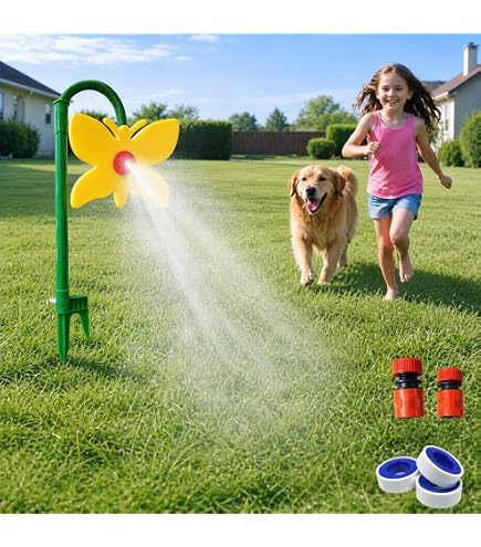 Rasensprinkler Blume 360° Spritzblume Rasensprinkler Tanzende Blume Bewässerung Sprenger Beweglich Wasserspielzeug Outdoor Gartenspielzeug Sommer Wasserspaß für Jungen Mädchen (A+B) Baumarkt