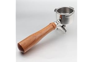 CAPFEI Portafiltro 51 mm 3 orecchie con doppio beccuccio per Delonghi Dedica EC680/EC685/EC785/EC820/EC850/EC860 cestino filtro con manico in legno e portafiltro in acciaio inox, DE-PF-DL3EAR-2SPOUT