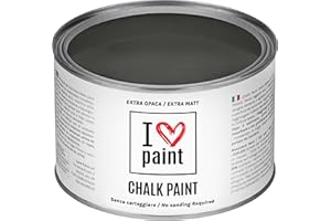 I LOVE PAINT I LOVE CHALK PAINT Colore Antracite 375 ml - Senza Carteggiare Colora Mobili, Pareti e Oggetti - Senza solventi e formaldeide – Inodore a base di acqua