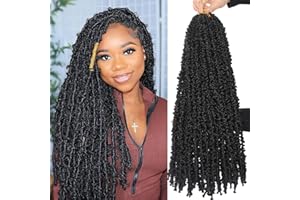 Xtrend 24 pouces 6 Packs Butterfly Locs Crochet Hair Black Dessy Disted Faux Locs Crochet Traids Pré-boucle Locs Softs Locs pour femmes noires # 1B