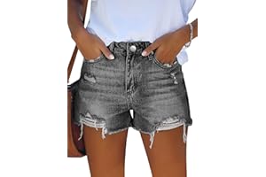 KISSMODA Women’s Denim Ripped High Waisted Hot Shorts Ladies Cut Off Jean Cute Shorts
