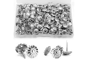 BOHORAY 600 Stück Polster Reißzwecken, Antique Polsternägel Möbel Dekorative Reißnägel Möbel Nägel Vintage Polsterung für Sessel, Möbel, Bett und Sofa (600, Weiß Nickel)