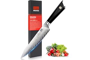 ‎SHAN ZU SHAN ZU Damast Küchenmesser, Profi Allzweckmesser Kochmesser 15 cm, Damastmesser 67 Schichten Edelstahl Japanischer Stahl 10Cr15Mov Profi Küchenmesser Messer, Mit G10 Griff - GYO Series