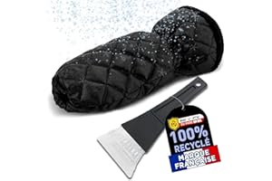 nedit Grattoir Pare Brise Voiture avec Gant Intégré (Noir) - Raclette Glace Voiture - Gratte Pare Brise Voiture - Haute Qualité - Efficacité Garantie